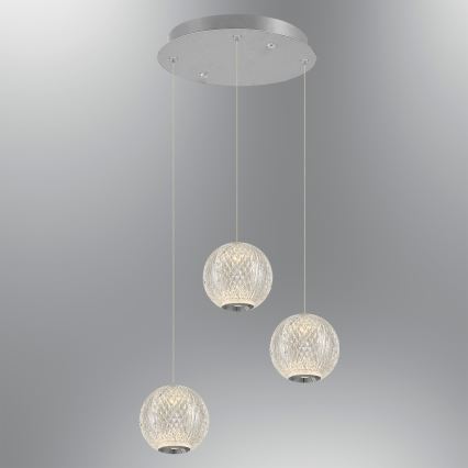 Lámpara LED colgante CREMONA 3xLED/5W/230V 3000K cromo mate