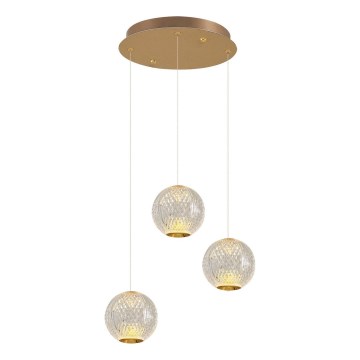 Lámpara LED colgante CREMONA 3xLED/5W/230V 3000K dorada