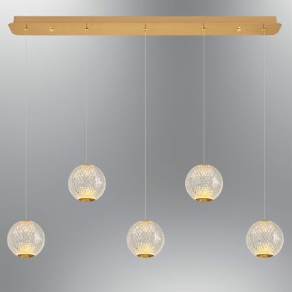 Lámpara LED colgante CREMONA 5xLED/5W/230V 3000K dorada