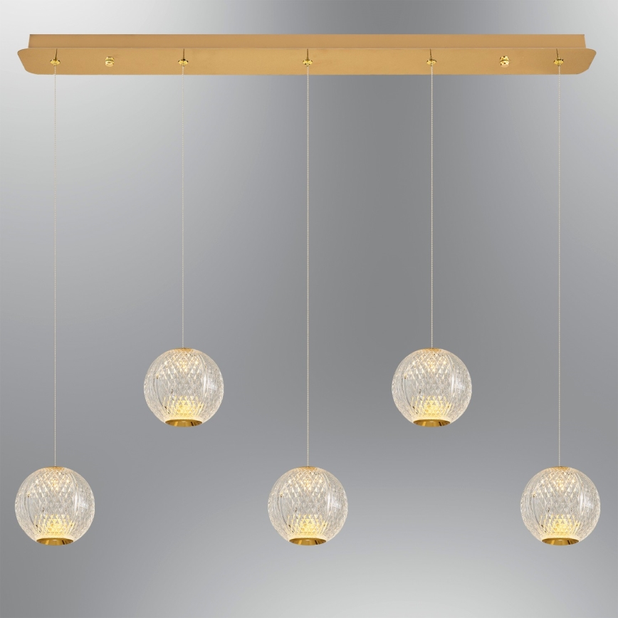 Lámpara LED colgante CREMONA 5xLED/5W/230V 3000K dorada