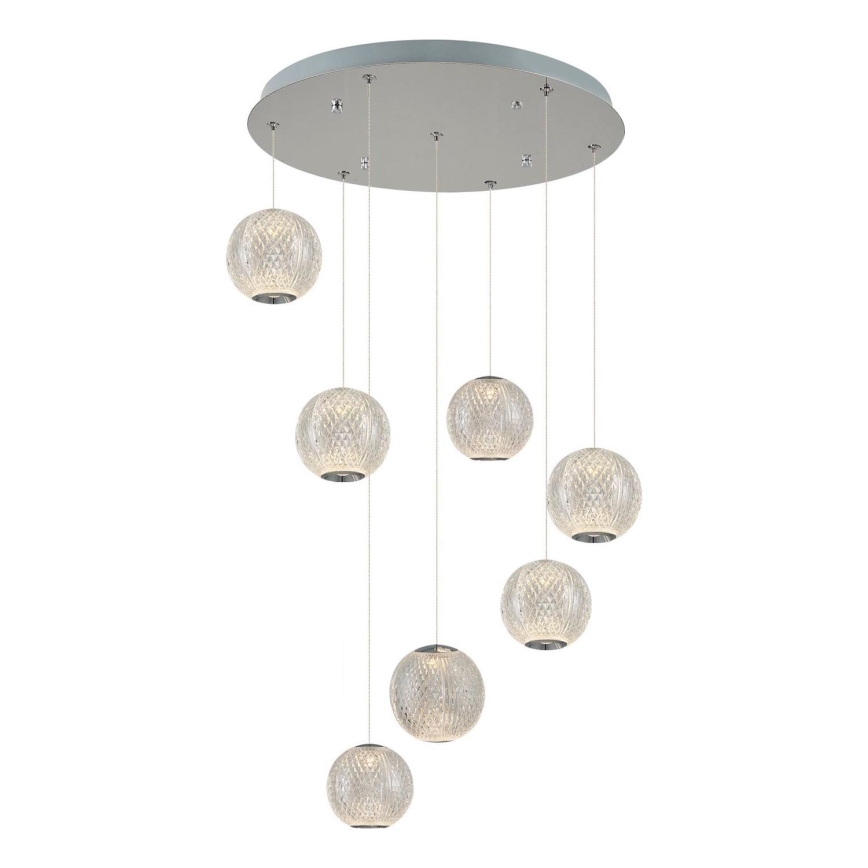 Lámpara LED colgante CREMONA 7xLED/5W/230V 3000K cromo mate