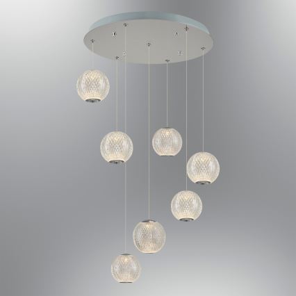 Lámpara LED colgante CREMONA 7xLED/5W/230V 3000K cromo mate