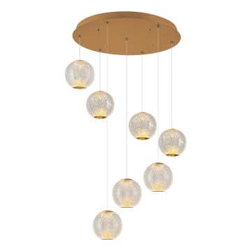 Lámpara LED colgante CREMONA 7xLED/5W/230V 3000K dorada