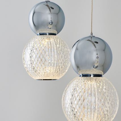 Lámpara LED colgante CREMONA LED/27W/230V 3000K cromo mate