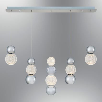 Lámpara LED colgante CREMONA LED/27W/230V 3000K cromo mate