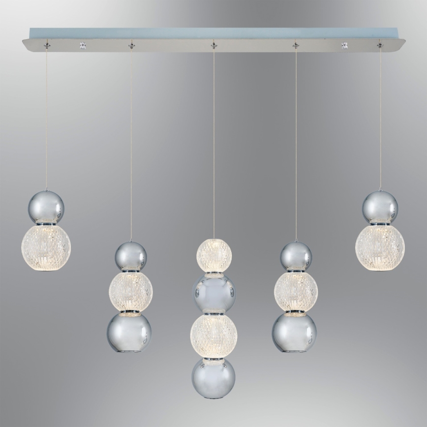 Lámpara LED colgante CREMONA LED/27W/230V 3000K cromo mate