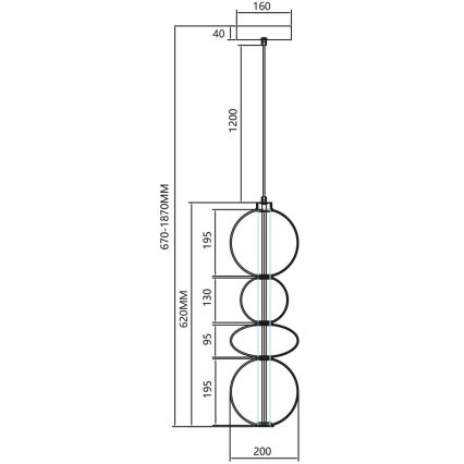 Lámpara LED colgante DAPHNE LED/36W/230V gris