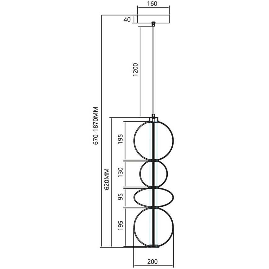 Lámpara LED colgante DAPHNE LED/36W/230V gris
