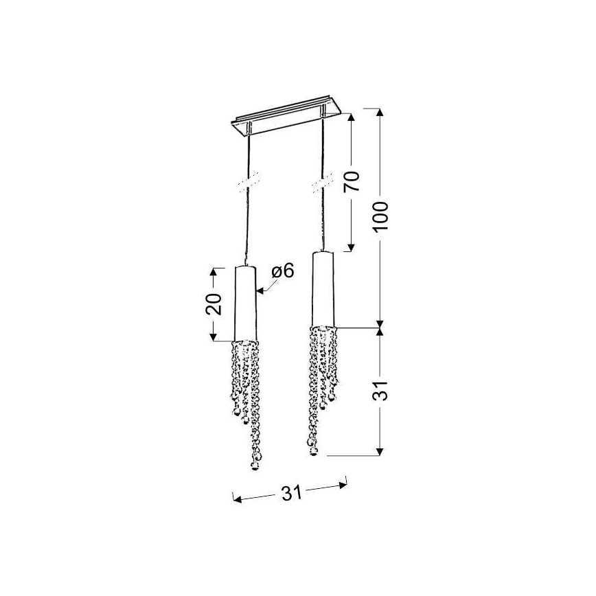 Lámpara LED colgante DUERO 2xLED/3W/230V