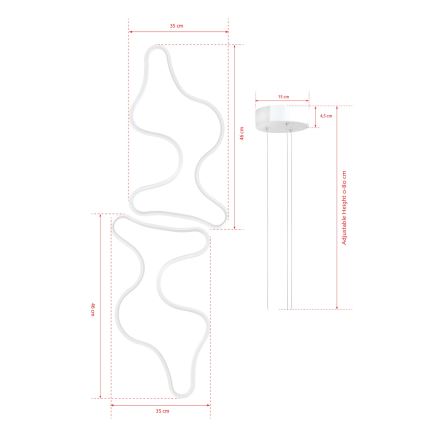 Lámpara LED colgante DUPLE ARTISAN LED/80W/230V 6500K blanca