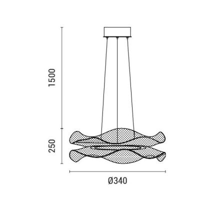 Lámpara LED colgante FIRENZE LED/34W/230V 3000K diá. 34 cm