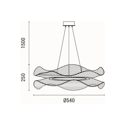 Lámpara LED colgante FIRENZE LED/48W/230V 3000K diá. 54 cm