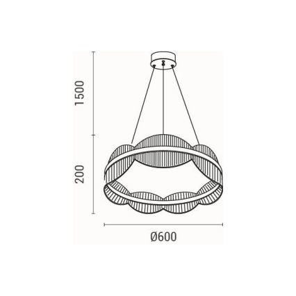 Lámpara LED colgante FIRENZE LED/60W/230V 3000K diá. 60 cm