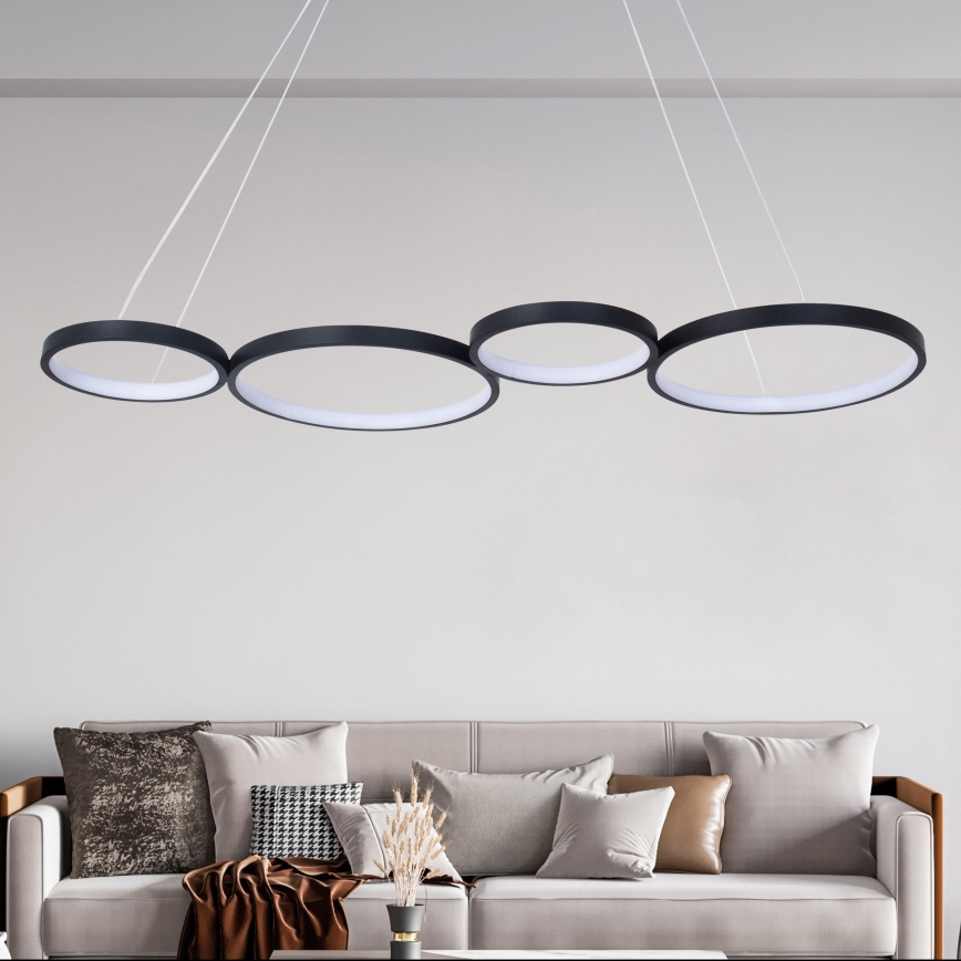 Lámpara LED colgante FLAMENCO LED/42W/230V 4000K negro