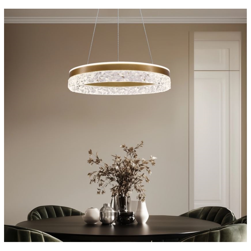 Lámpara LED colgante FROZI LED/32W/230V Ø 50 cm dorada