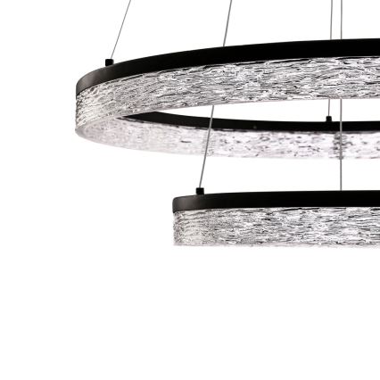 Lámpara LED colgante FROZI LED/38W/230V diám. 60 cm negra