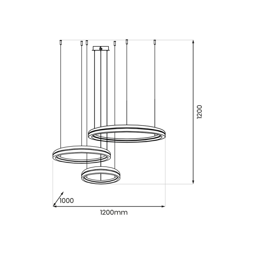 Lámpara LED colgante GRAVITY LED/108W/230V negro