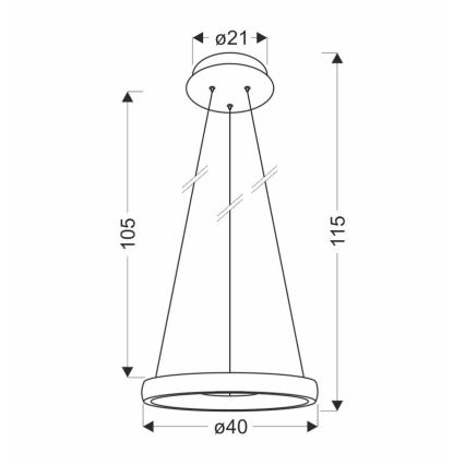 Lámpara LED colgante HASHIM LED/22W/230V diá. 40 cm cobre