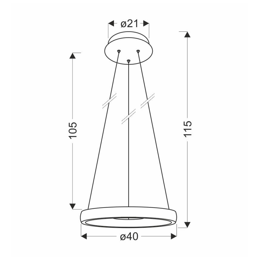 Lámpara LED colgante HASHIM LED/22W/230V diá. 40 cm cobre