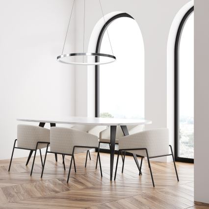 Lámpara LED colgante HOOP LED/27W/230V diá. 50 cm 4000K cromo brillante