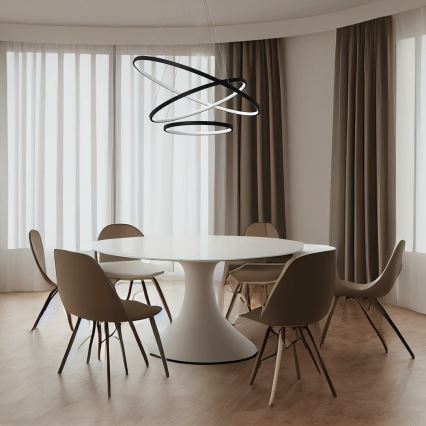 Lámpara LED colgante HOOP LED/93W/230V diá. 60 cm 4000K negro