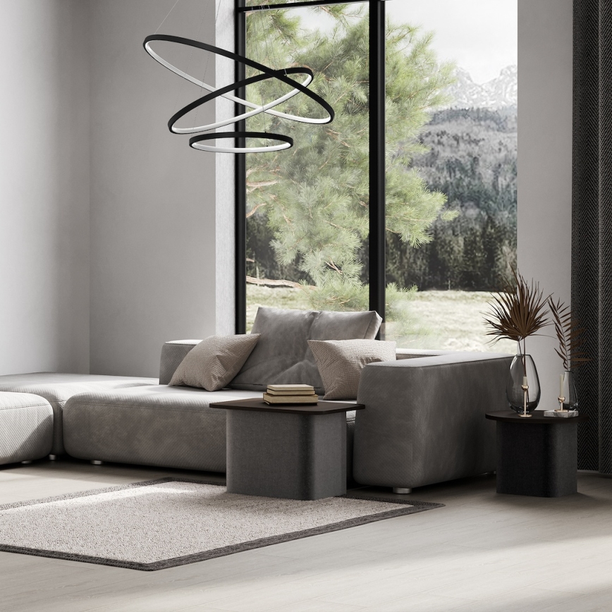 Lámpara LED colgante HOOP LED/93W/230V diá. 80 cm 4000K negro