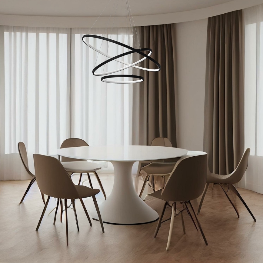 Lámpara LED colgante HOOP LED/93W/230V diá. 80 cm 4000K negro