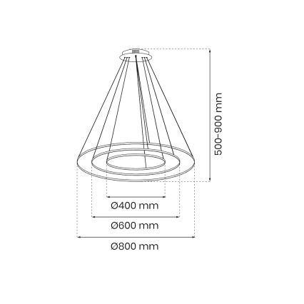 Lámpara LED colgante HOOP LED/93W/230V diá. 80 cm 4000K negro