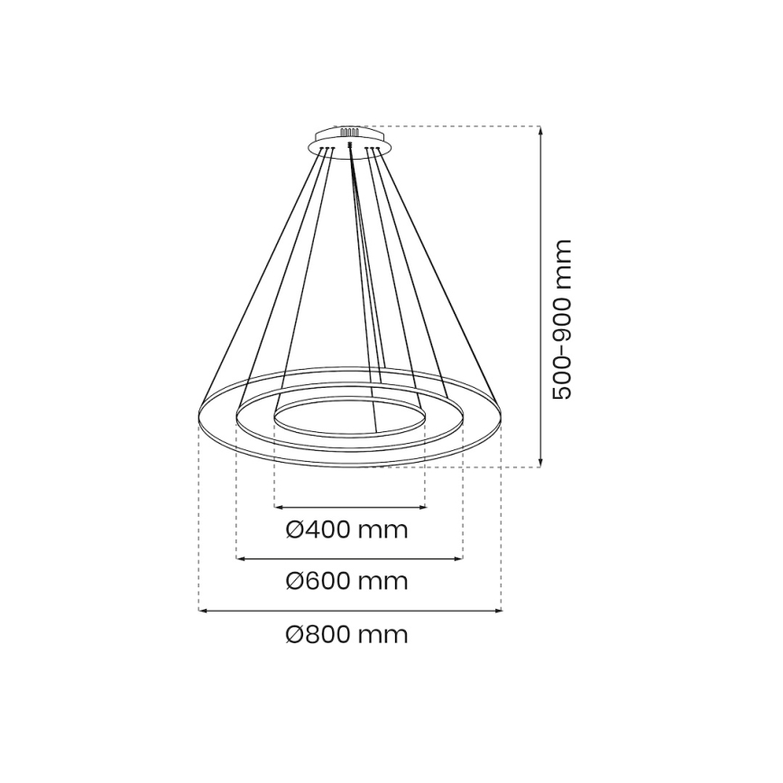 Lámpara LED colgante HOOP LED/93W/230V diá. 80 cm 4000K negro