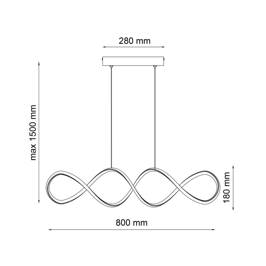 Lámpara LED colgante INFINITO LED/34W/230V negro