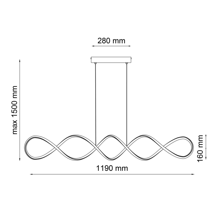 Lámpara LED colgante INFINITO LED/43W/230V negro