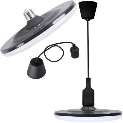 Lámpara LED colgante KIKI 1xE27/15W/230V negro