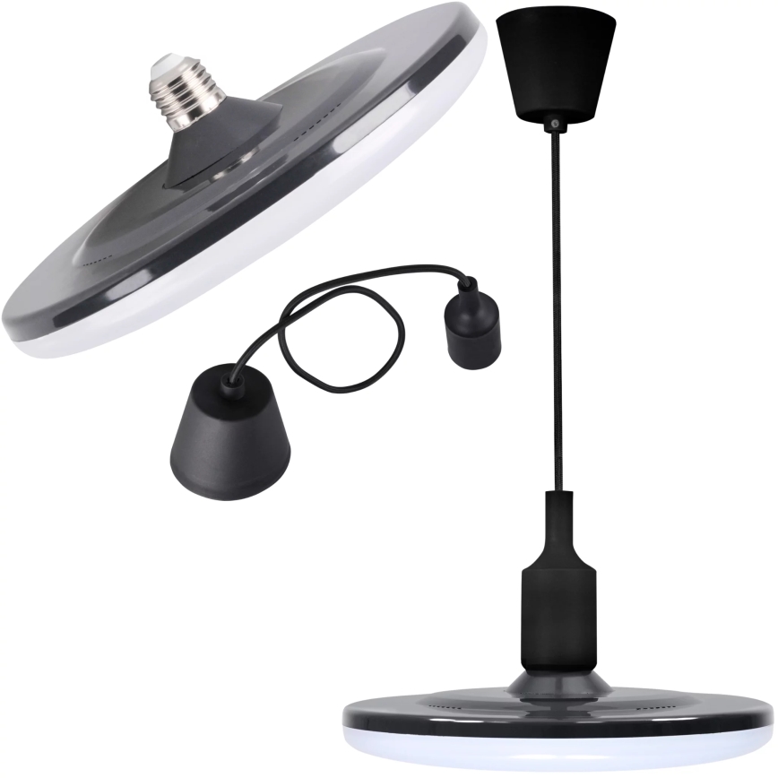 Lámpara LED colgante KIKI 1xE27/15W/230V negro