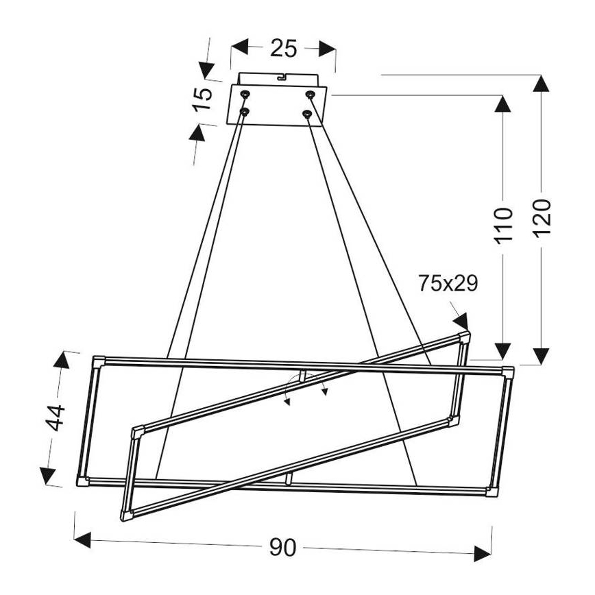 Lámpara LED colgante KSEROS LED/45W/230V