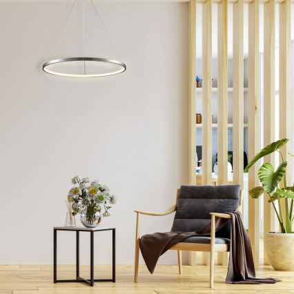 Lámpara LED colgante LEA LED/20W/230V 4000K diá. 50 cm cromo mate