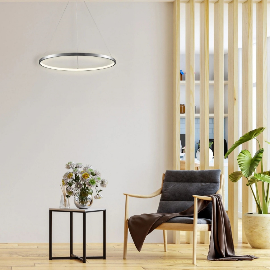 Lámpara LED colgante LEA LED/20W/230V 4000K diá. 50 cm cromo mate
