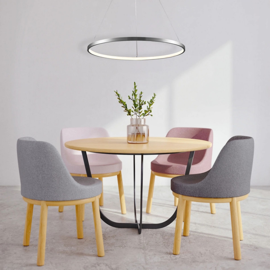 Lámpara LED colgante LEA LED/20W/230V 4000K diá. 50 cm cromo mate