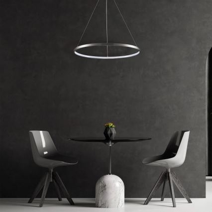 Lámpara LED colgante LEA LED/20W/230V 4000K diá. 50 cm cromo mate