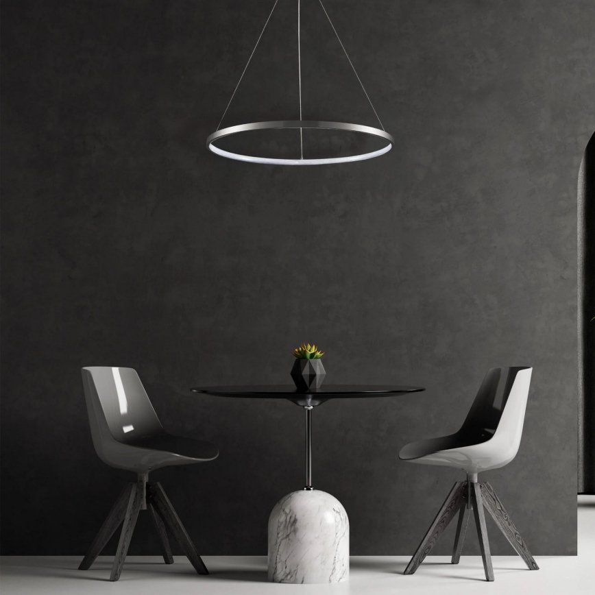 Lámpara LED colgante LEA LED/20W/230V 4000K diá. 50 cm cromo mate
