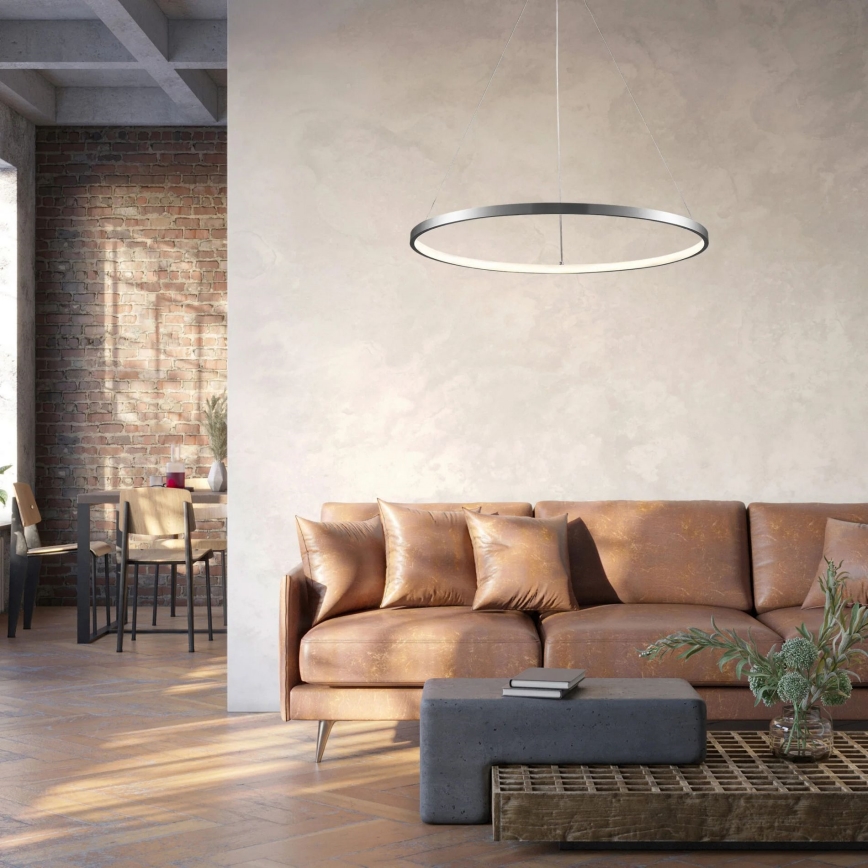 Lámpara LED colgante LEA LED/20W/230V 4000K diá. 50 cm cromo mate