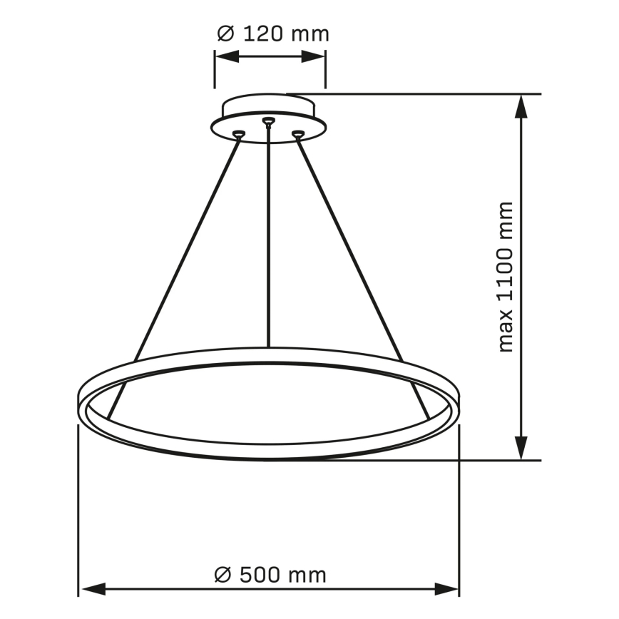 Lámpara LED colgante LEA LED/20W/230V 4000K diá. 50 cm cromo mate
