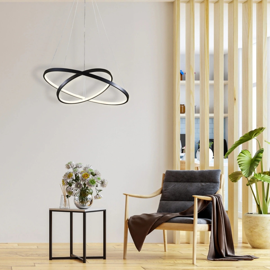 Lámpara LED colgante LEA LED/35W/230V 4000K diá. 60 cm negro