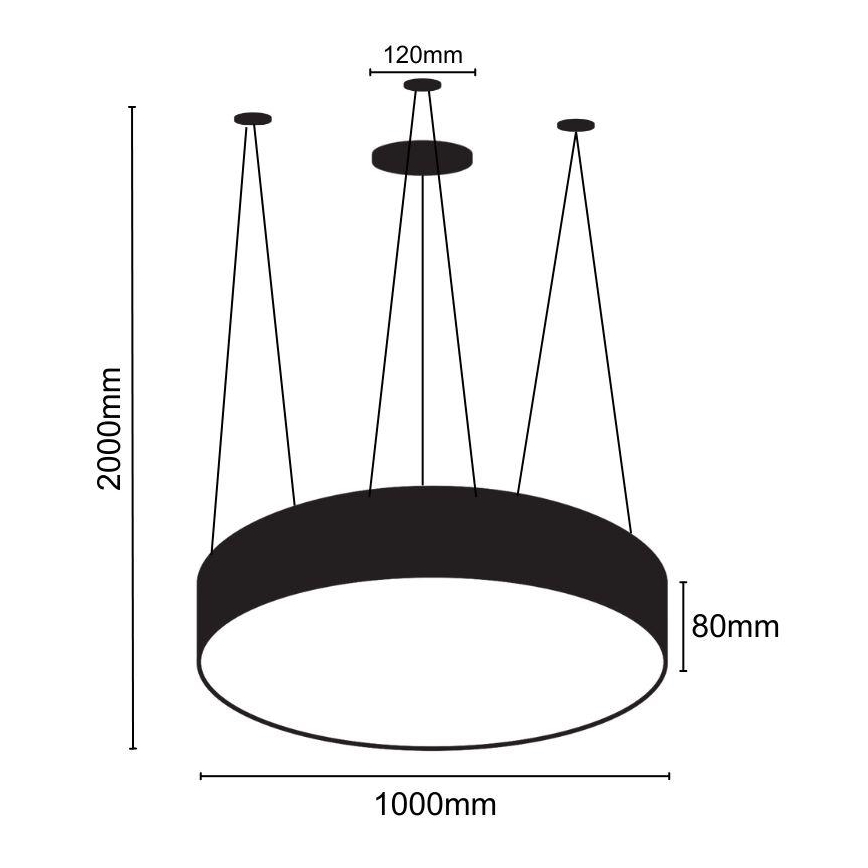 Lámpara LED colgante LED/100W/230V 4000K diá. 100 cm
