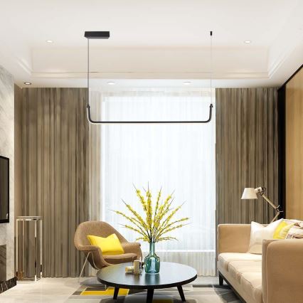 Lámpara LED colgante LED/12W/230V 4000K 90 cm negro