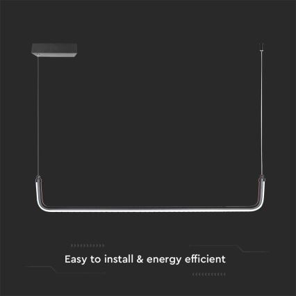 Lámpara LED colgante LED/12W/230V 4000K 90 cm negro