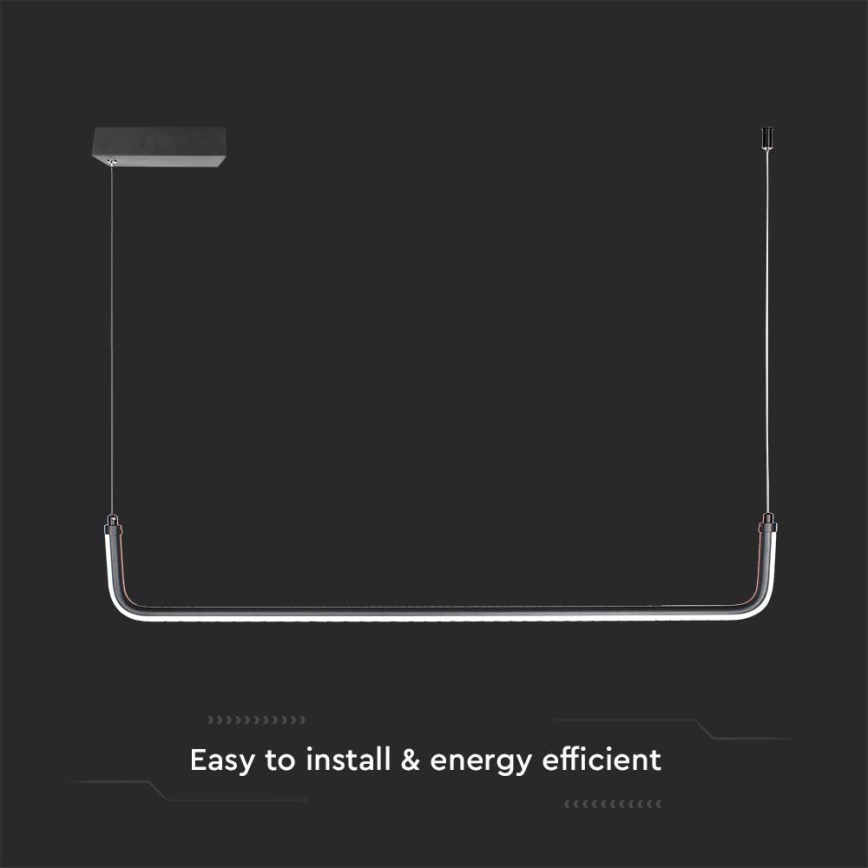 Lámpara LED colgante LED/12W/230V 4000K 90 cm negro