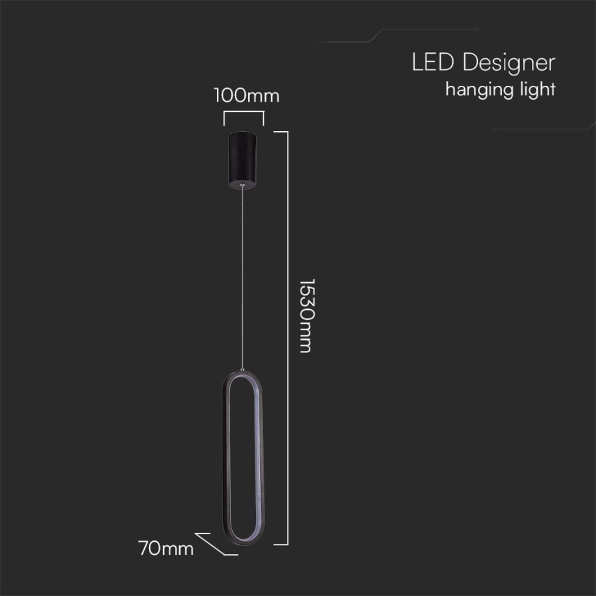 Lámpara LED colgante LED/13W/230V 3000K negro