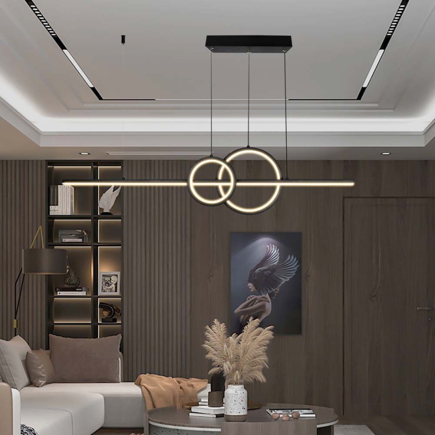 Lámpara LED colgante LED/15W/230V 4000K 80 cm negro