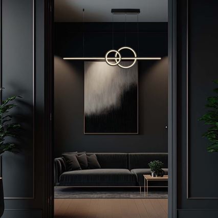 Lámpara LED colgante LED/15W/230V 4000K 80 cm negro