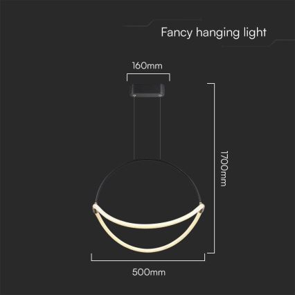 Lámpara LED colgante LED/16W/230V 3000K diá. 50 cm